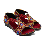 Women Maroon Flats Sandal