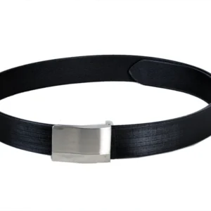 Ligans NY Men Formal Black Genuine Leather Belt