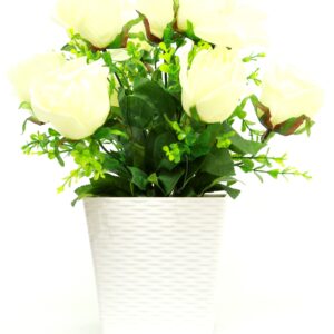 Bengal Blooms Rose Artificial Plant  with Pot