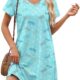 Ekouaer Cotton Nightgowns for Women Short Sleeve Womens Nightgown V Neck Sleep Shirts for Women Soft Sleepwear S-XXXL
