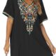 Grosy Women's Embroidered Mexican Peasant Dresses, Plus Size Fiesta Boho Dress for Women, Traditional Floral Bohemian Tunic
