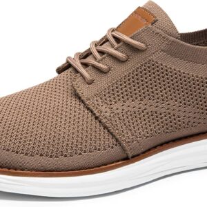 Bruno Marc Men's KnitFlex Breeze Mesh Sneakers Oxfords Lace-Up Lightweight Casual Walking Shoes