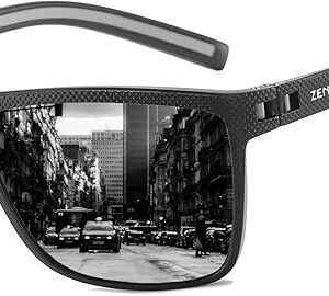 ZENOTTIC Polarized Sunglasses for Men Lightweight TR90 Frame UV400 Protection Square Sun Glasses