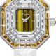 T-ENGINE Wrist Women Watch with Green Zirconia, Sapphire Glass Face, Women's Watch Genuine Leather Strap