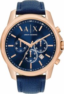 A|X Armani Exchange Chronograph Dress Watch for Men with Stainless Steel, Silicone or Leather Band