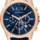 A|X Armani Exchange Chronograph Dress Watch for Men with Stainless Steel, Silicone or Leather Band