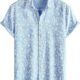 Mens Hawaiian Shirt Short Sleeve Button Down Cotton Floral Shirts Casual Tropical Beach Summer Shirts